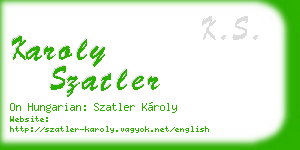 karoly szatler business card