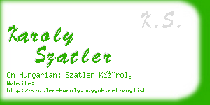 karoly szatler business card